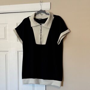 HEIMISH USA Black and Cream Short SleeveShirt